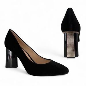 Kate Spade Sybil Black Velvet Rhinestone Pumps Heel Size 7